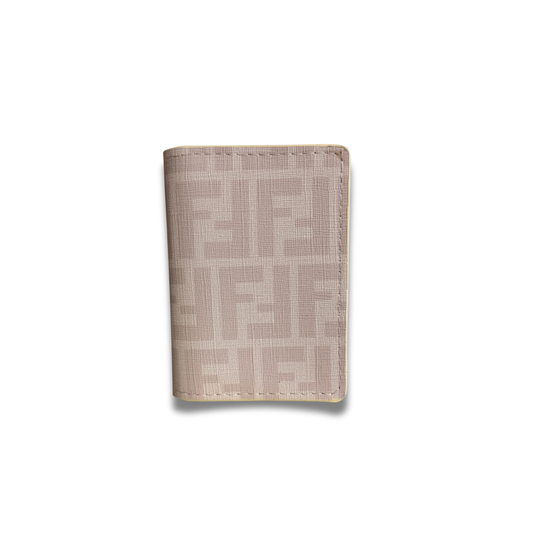 FENDI MONOGRAM FLIP CARD HOLDER - WHITE/CREAM