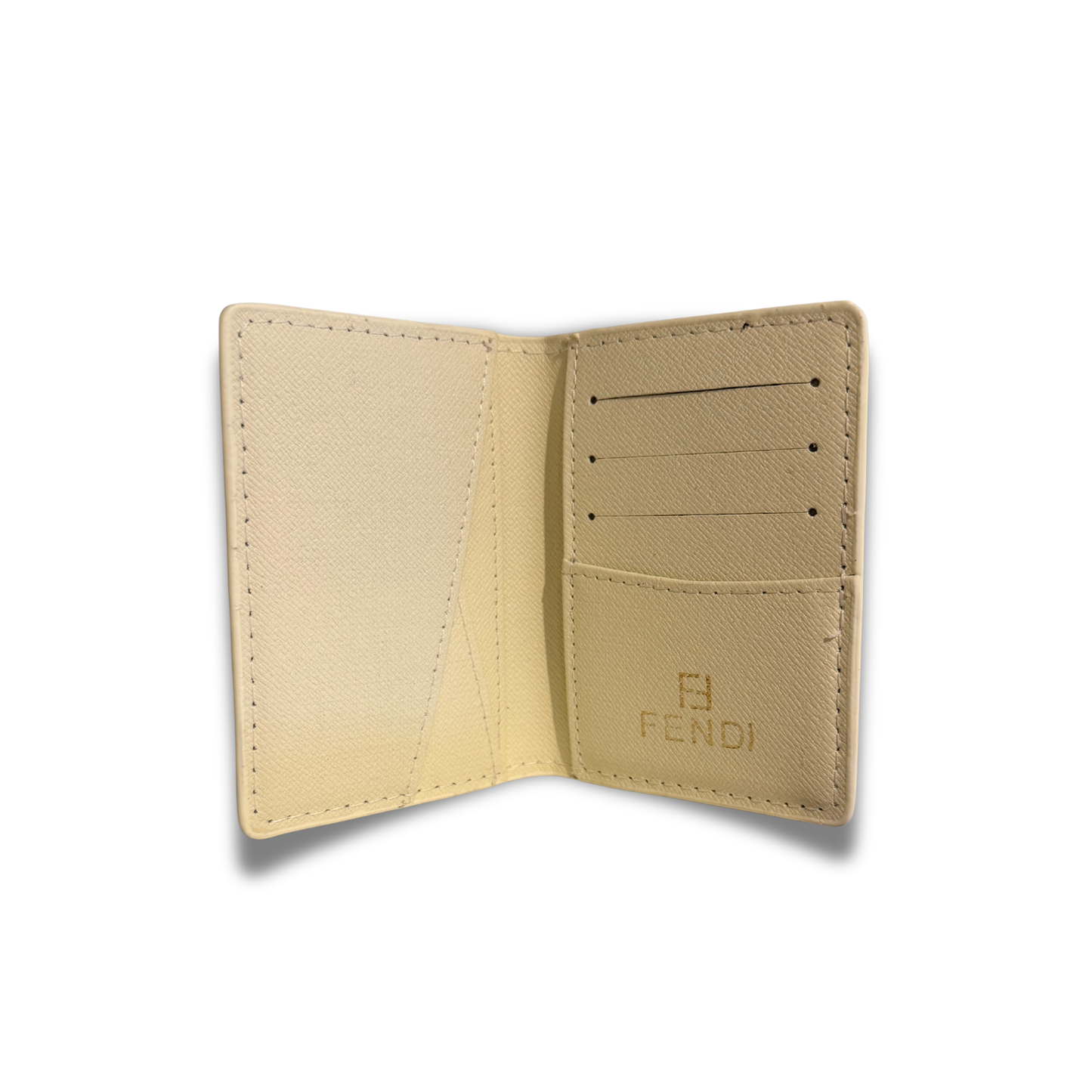FENDI MONOGRAM FLIP CARD HOLDER - WHITE/CREAM