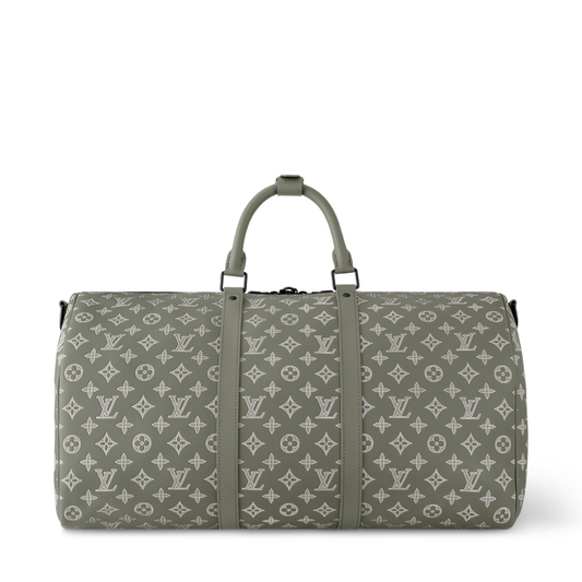 LOUIS VUITTON KEEPALL BANDOULIERE MONOGRAM DUFFEL BAG - OLIVE
