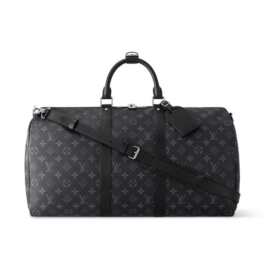 LOUIS VUITTON KEEPALL BANDOULIERE DUFFEL BAG - BLACK
