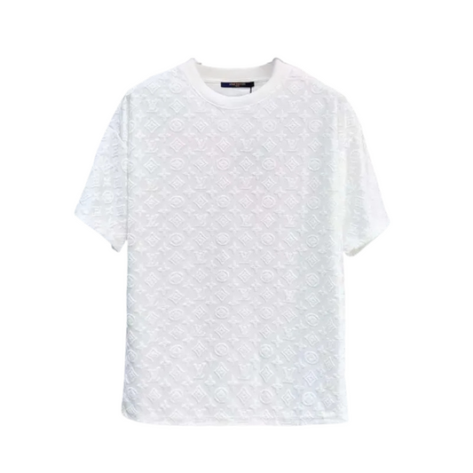 LOUIS VUITTON MONOGRAM FIL COUPE COTTON T-SHIRT - WHITE