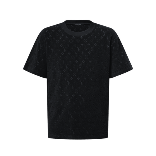 LOUIS VUITTON MONOGRAM FIL COUPE COTTON T-SHIRT - BLACK