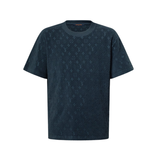 LOUIS VUITTON MONOGRAM FIL COUPE COTTON T-SHIRT - NAVY