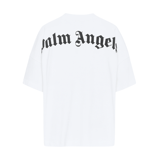 PALM ANGELS DOUBLED LOGO T-SHIRT - WHITE/BLACK