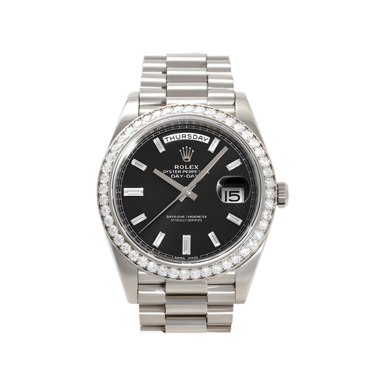 ROLEX DAY DATE 40 DIAMOND BLACK DIAL