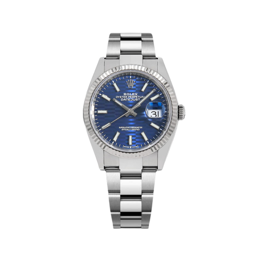 ROLEX DATEJUST 41 FLUTED BRIGHT BLUE DIAL