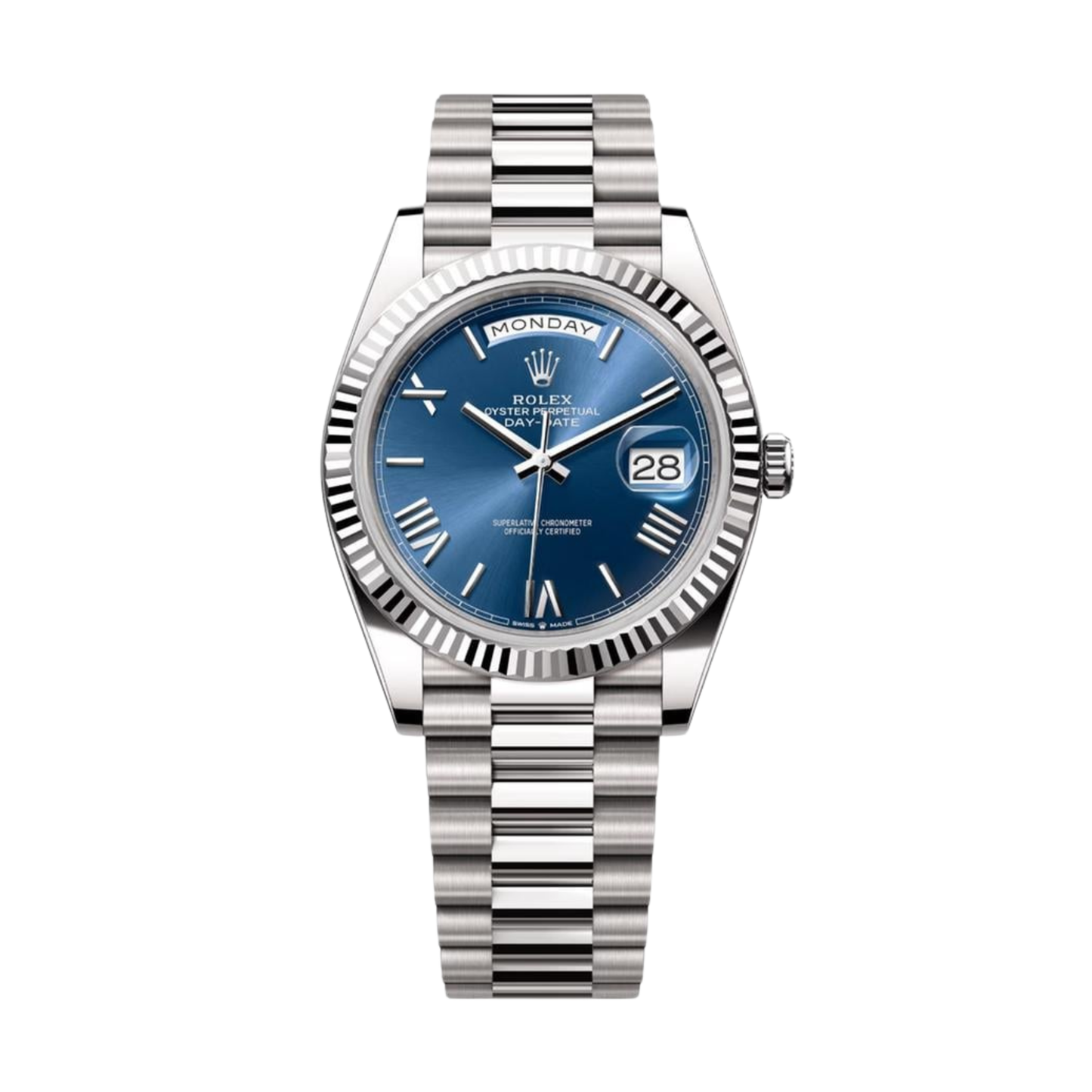 ROLEX DAY DATE 40 PRESIDENT BLUE ROMAN DIAL