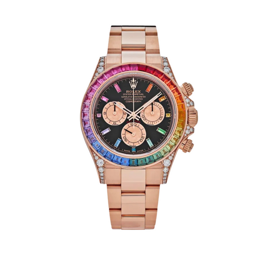 ROLEX DAYTONA 40 ROSE RAINBOW BLACK DIAL