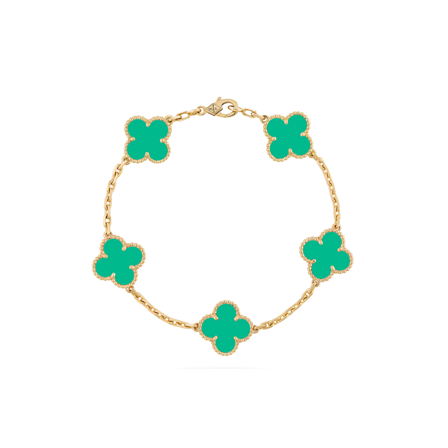 VAN CLEEF VINTAGE ALHAMBRA BRACELET - GOLD/TEAL