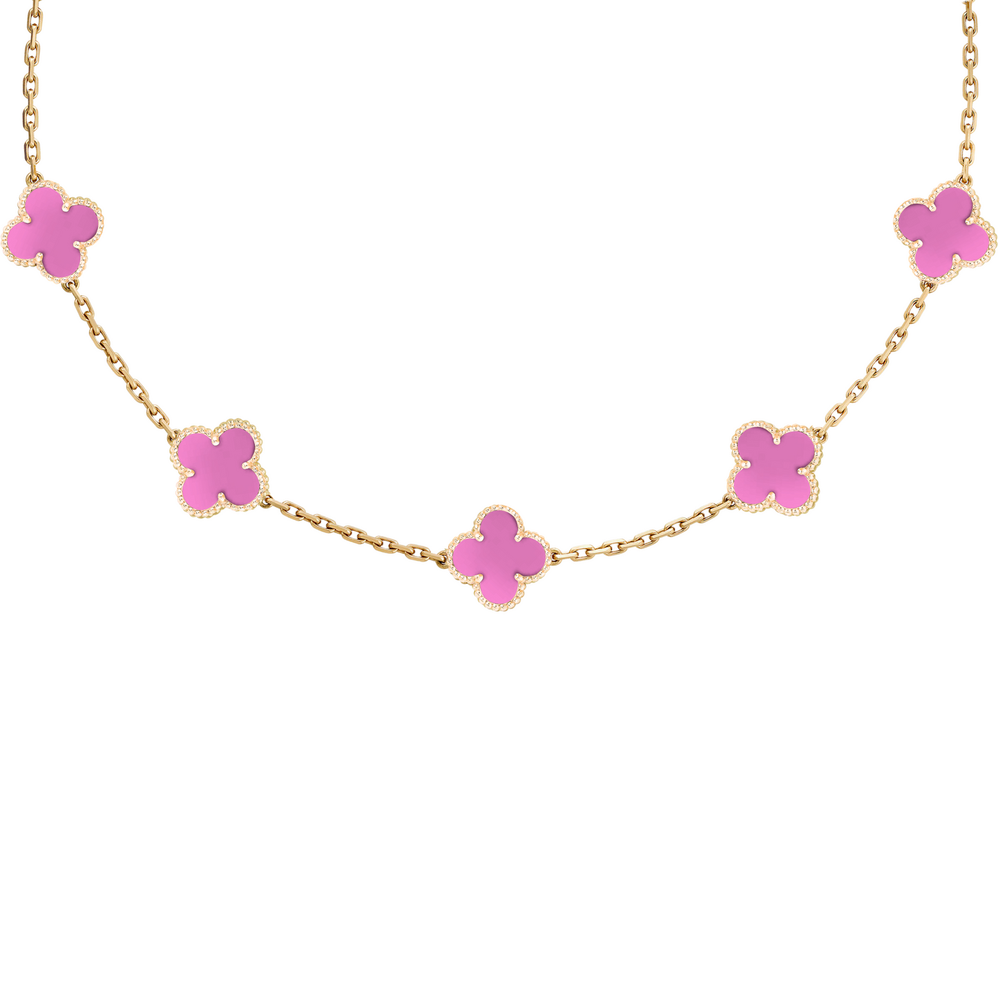 VAN CLEEF VINTAGE ALHAMBRA NECKLACE - GOLD/PINK