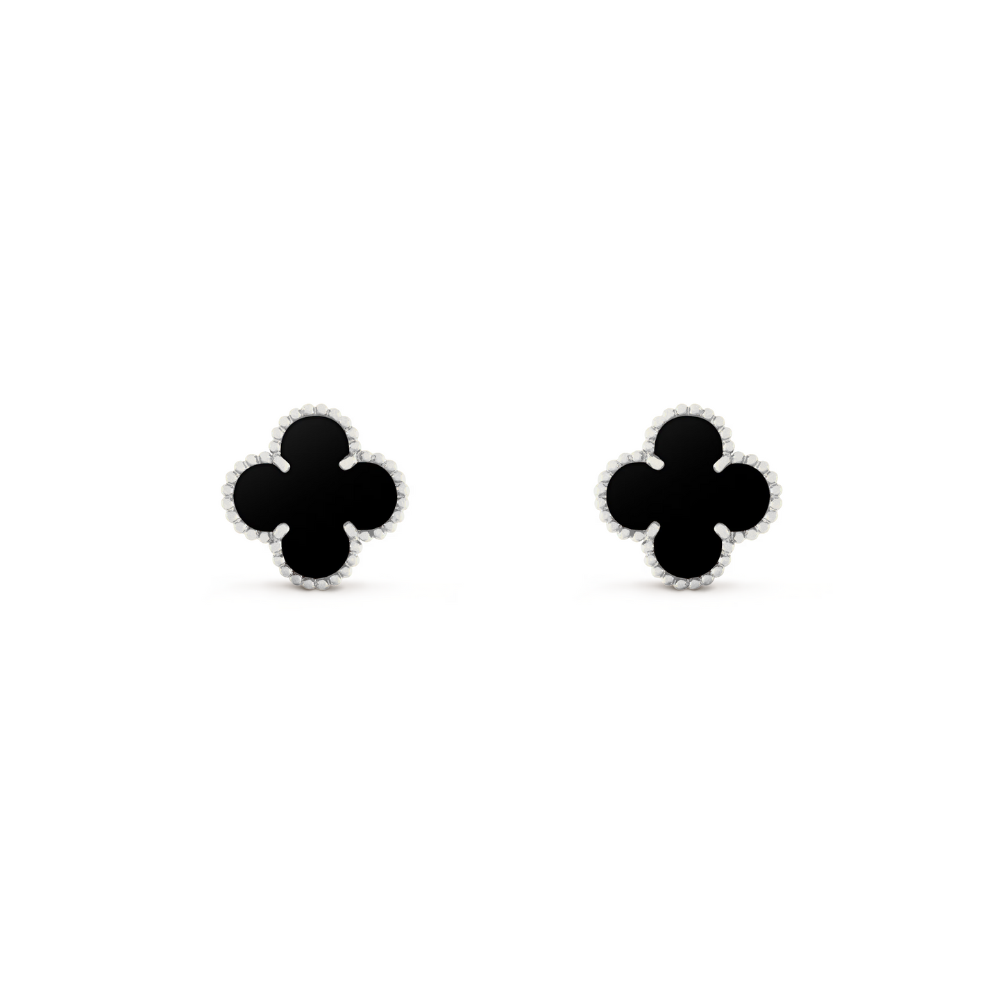 VAN CLEEF VINTAGE ALHAMBRA EARSTUDS - SILVER/BLACK