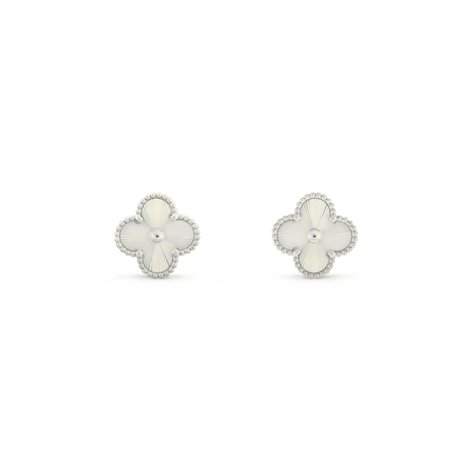 VAN CLEEF VINTAGE ALHAMBRA EARSTUDS - SILVER