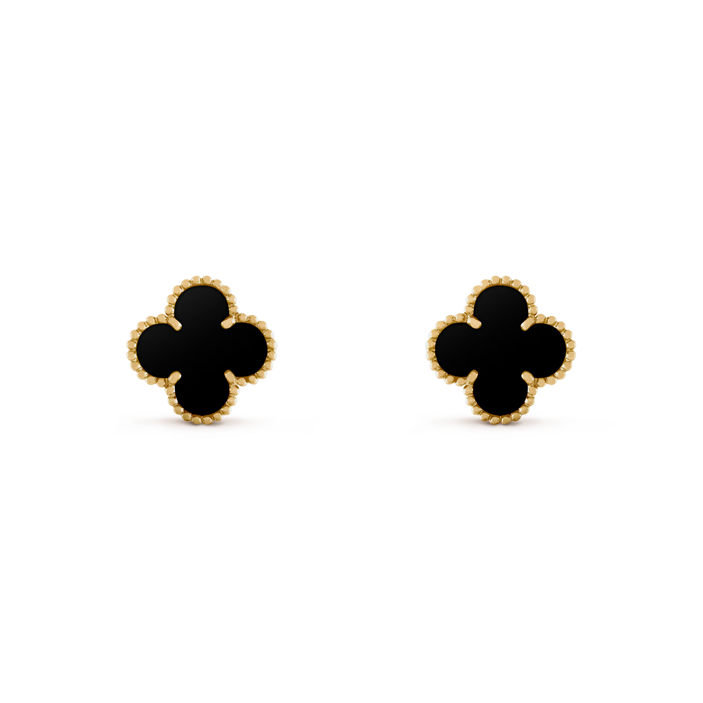 VAN CLEEF VINTAGE ALHAMBRA EARRINGS - GOLD/BLACK