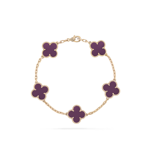 VAN CLEEF VINTAGE ALHAMBRA BRACELET - GOLD/PURPLE